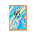 Holographic Swirl Foil Birthday Card
