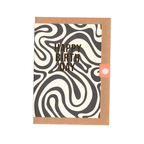 Black & White Swirl Foil Birthday Card