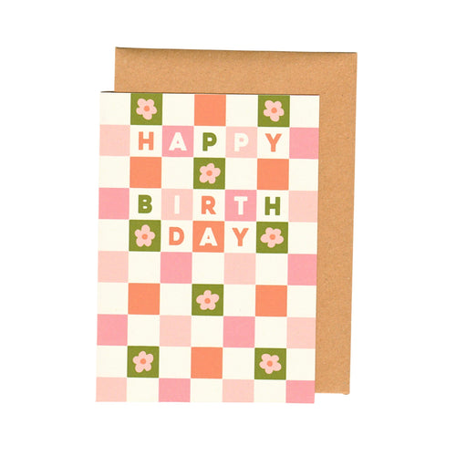 Checkerboard Happy Birthday