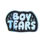 Boy Tears Holographic Water Bottle Sticker