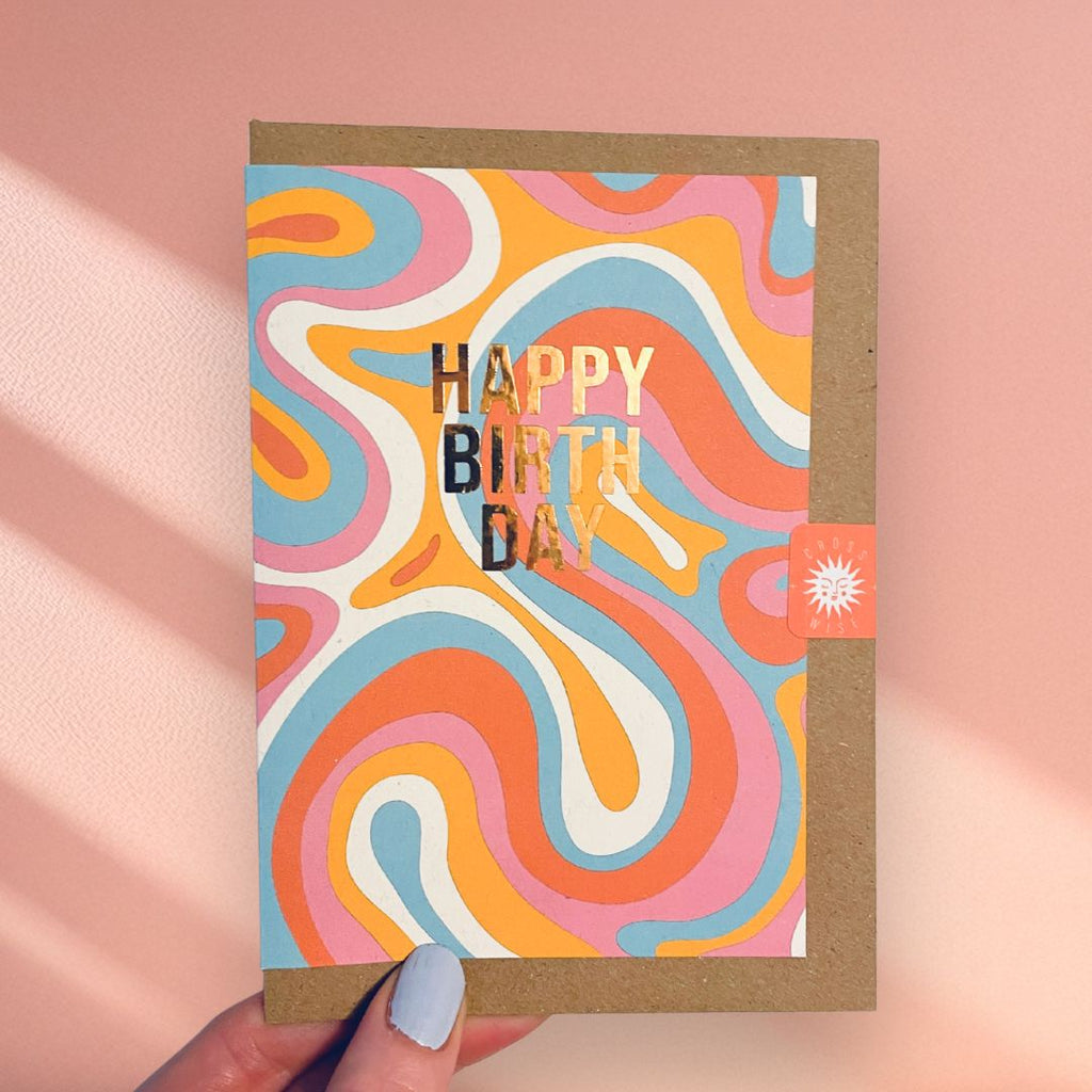 Retro Foil Birthday Card