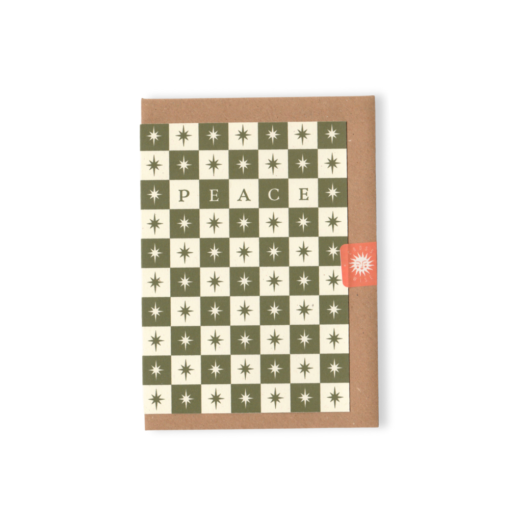 Checkerboard Peace Christmas Card