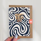 Black & White Swirl Foil Birthday Card