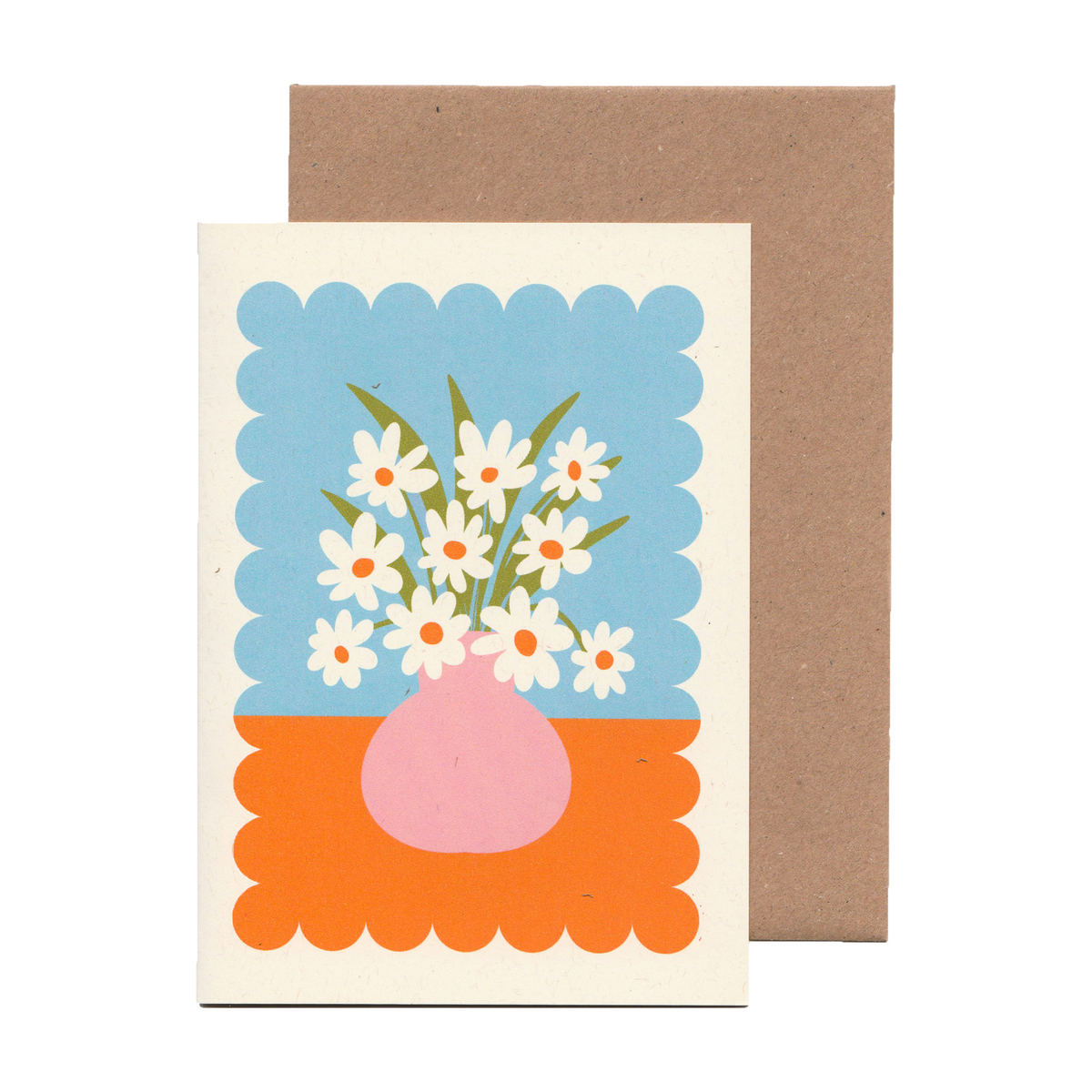 Scalloped Flower Vase Card
