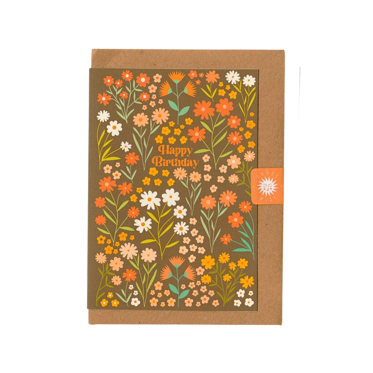 Retro Flower Birthday Card