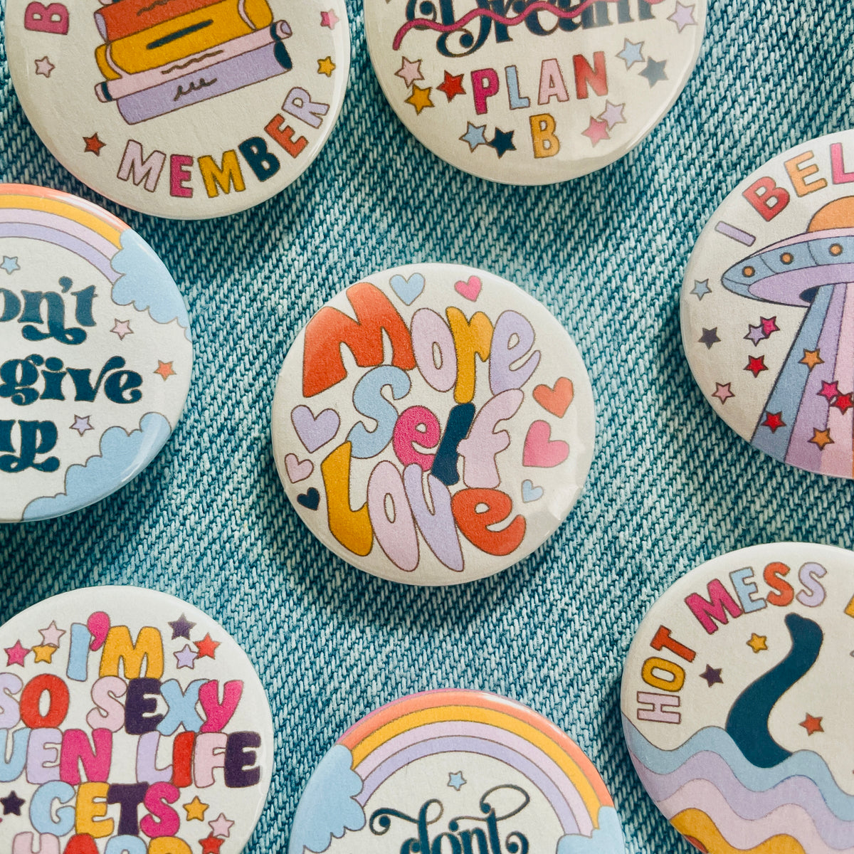 More Self Love Button Badge
