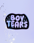 Boy Tears Holographic Water Bottle Sticker