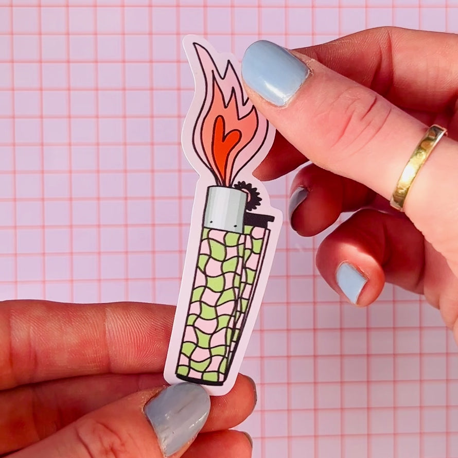 Checkered Lighter Sticker
