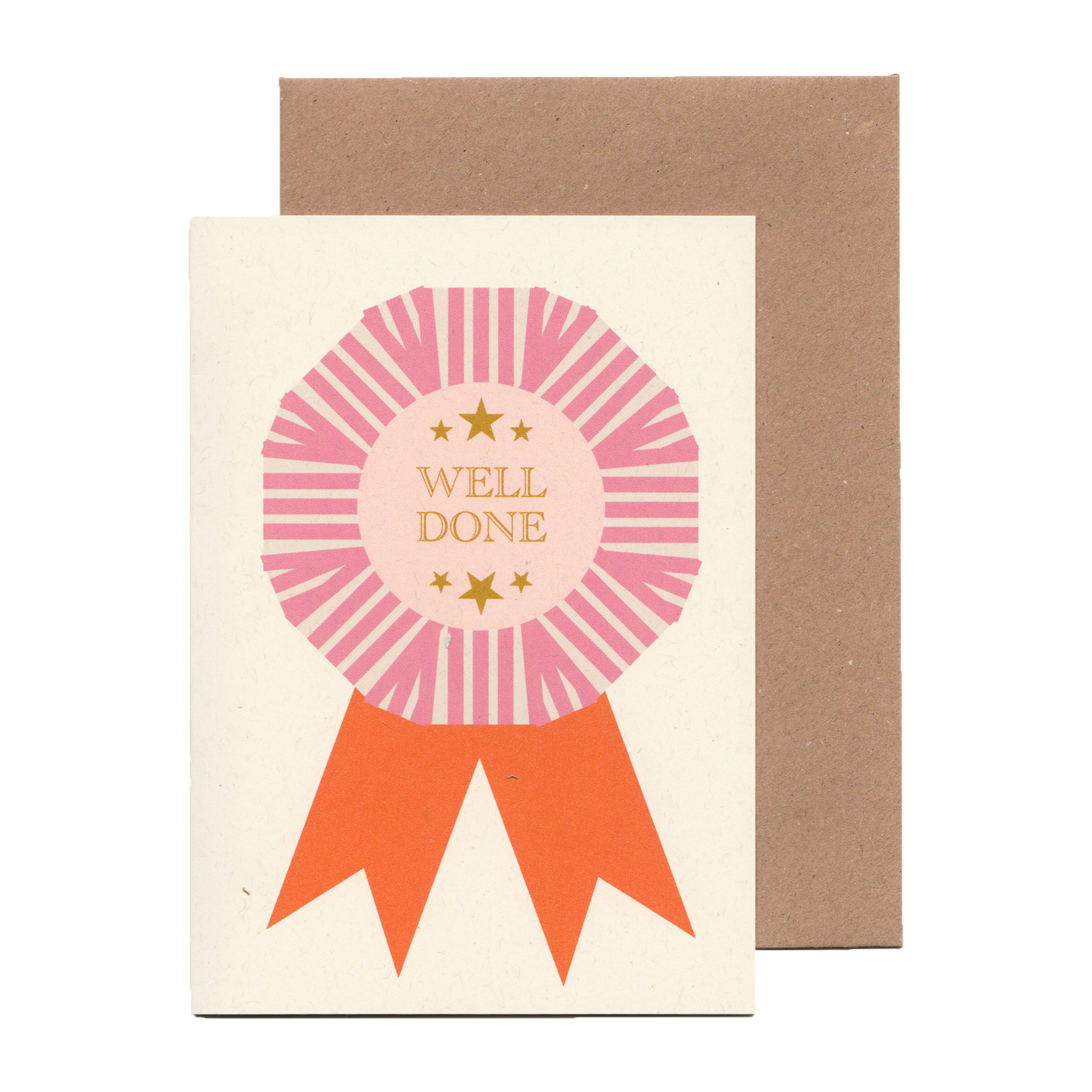 Well Done Pink Stripes Rosette Card