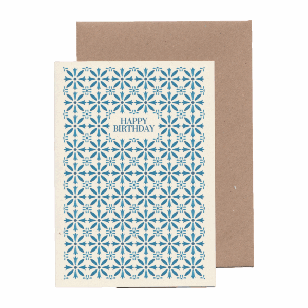 Happy Birthday Blue Tile Card