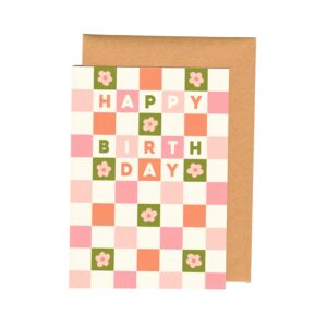 Checkerboard Happy Birthday